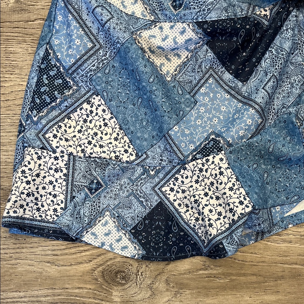 Altar'd State Blue Patchwork Paisley Women's Skort Size M
